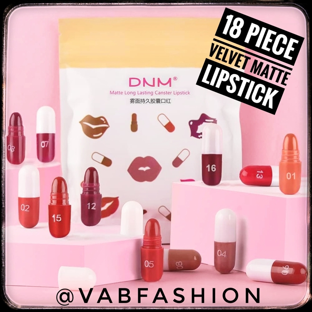 New! 18-Piece Velvet Matte Capsule Lipstick Set - Long-Lasting & Vibrant Shades